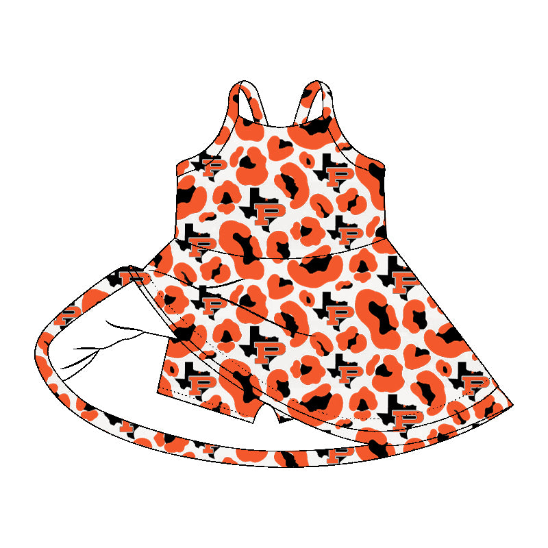 Leopard  P Team Custom MOQ5 yoga kids girl dress  202607