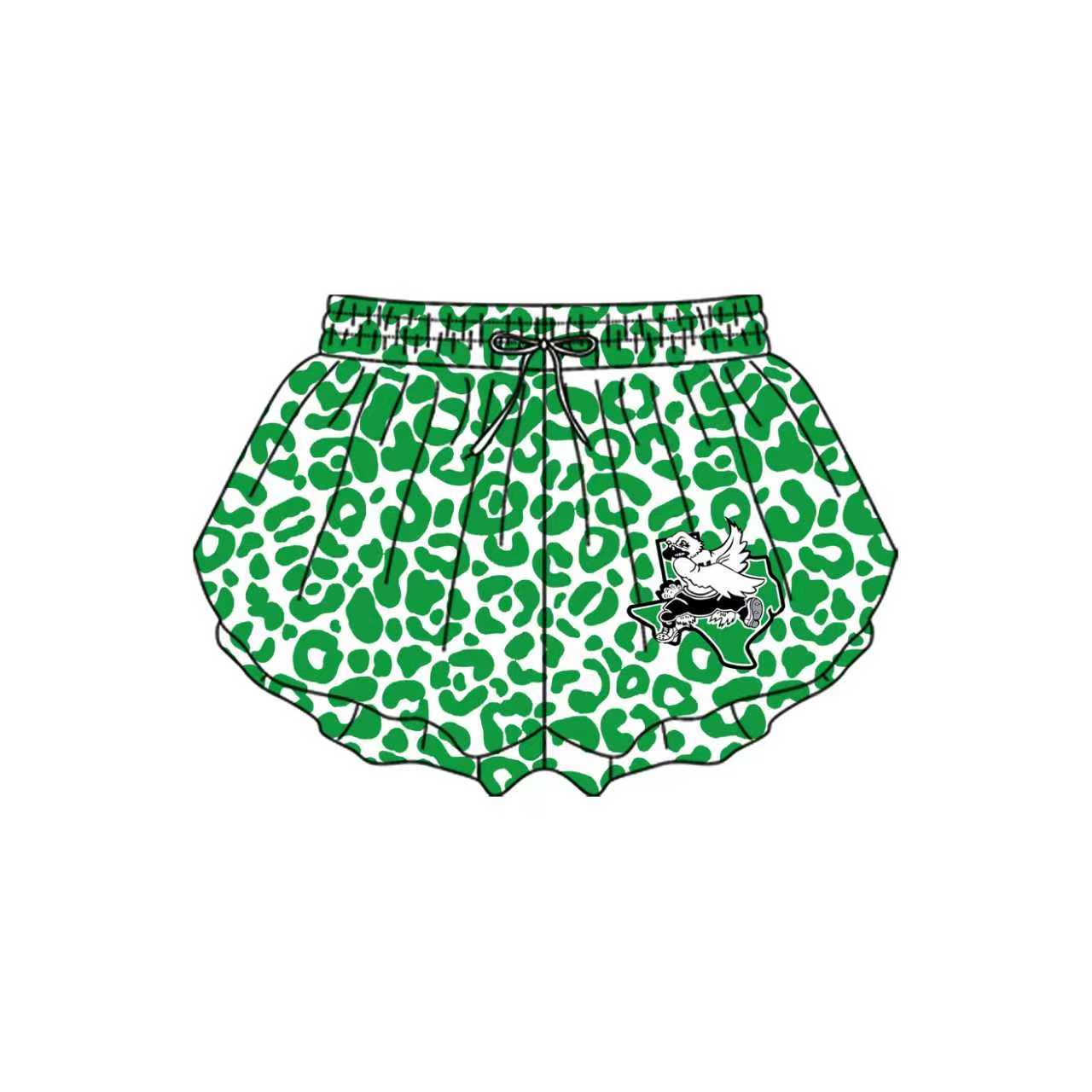 custom MOQ8 GREEN H Leopard butterfly shorts girl shorts