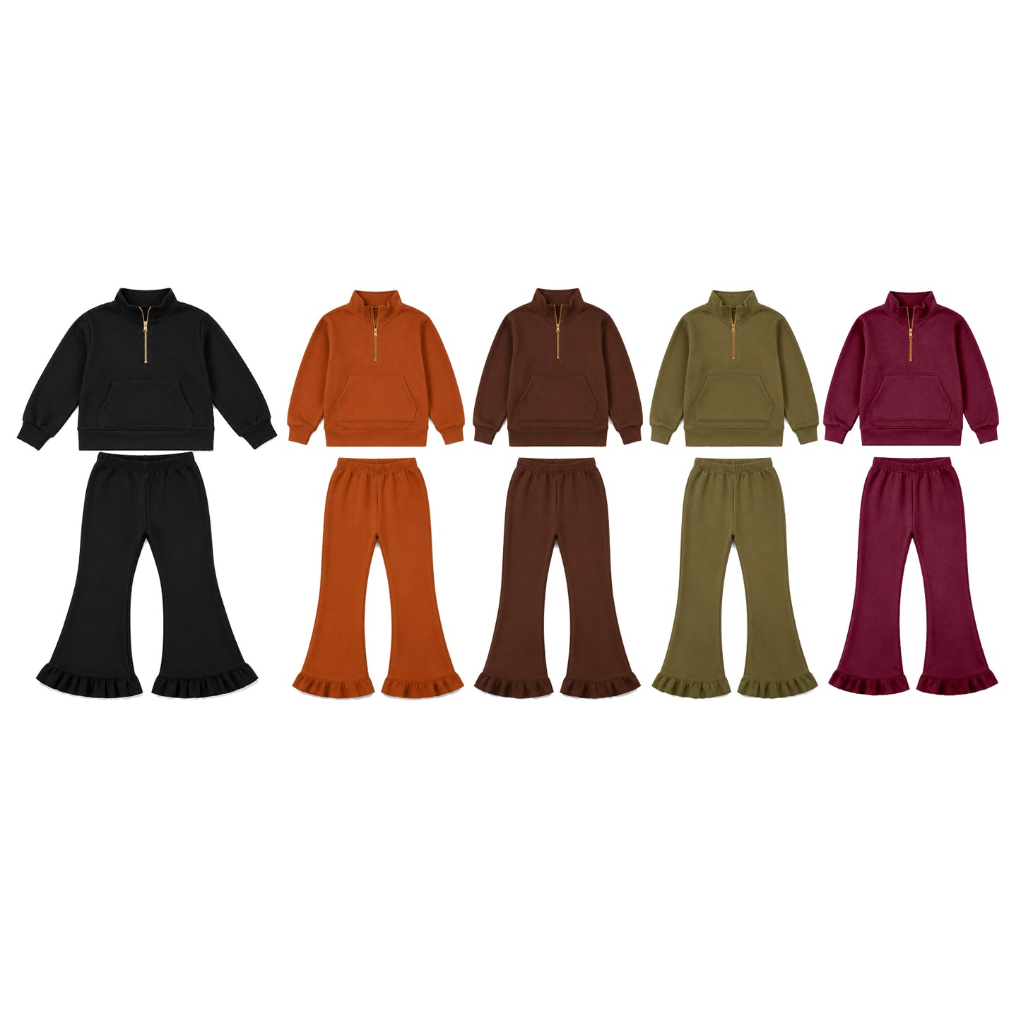 GLP3695 maroon solid cotton zipper sweatshirt western girl outfit 202607 preorder