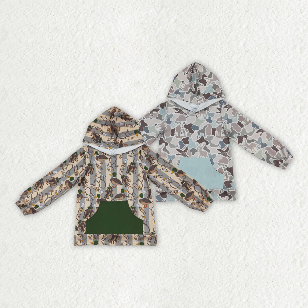 BT1268 duck long sleeve girl hoodie top coat camo pullover 202507 RTS