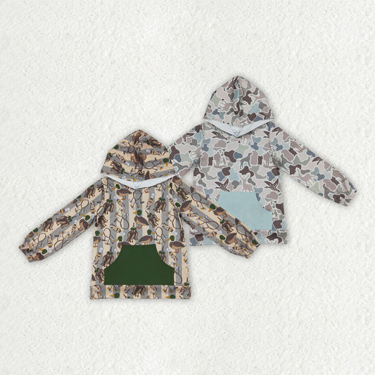 BT1268 duck long sleeve girl hoodie top coat camo pullover 202507 RTS