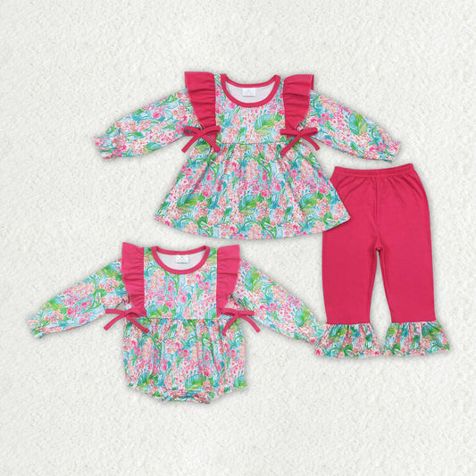 LR1295  flower printing romper girl romper 202408 RTS