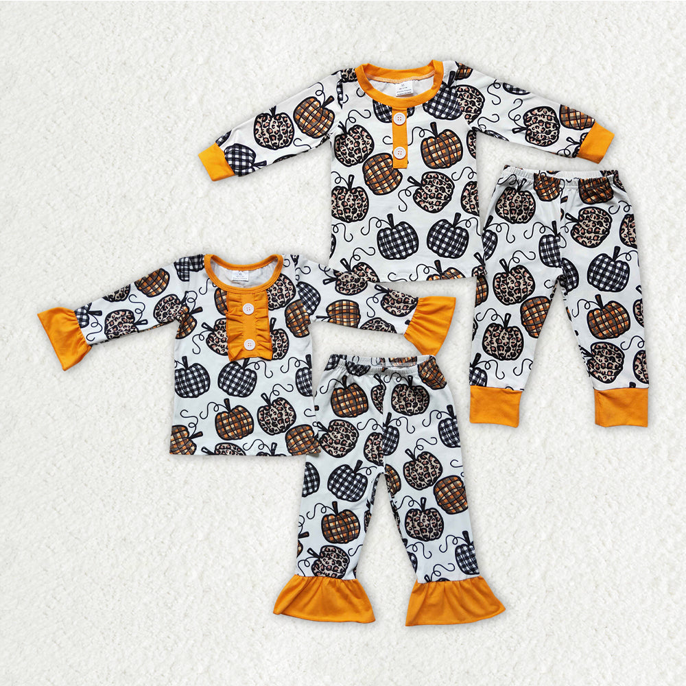 Promotion  6 C11-38 pumpkin print boy pajamas RTS 202407