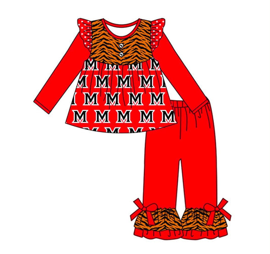 MOQ5  CUSTOM M Red Tigers Set team girl  outfit