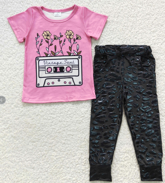 组合GSPO0816  western tape short sleeve black jogger girl outfit 2023076 RTS