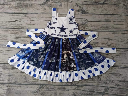 cowboys star Team custom MOQ3 girl dress