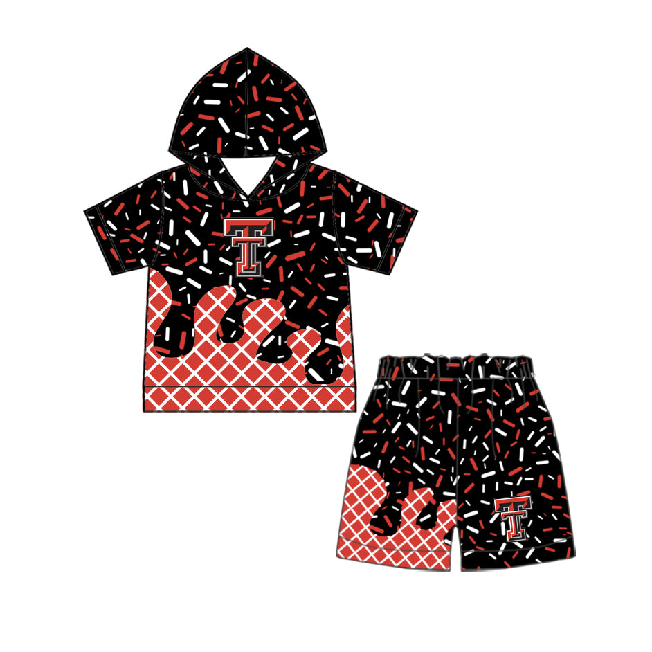 MOQ5  Custom  T with black and red cow Steers boy outfit