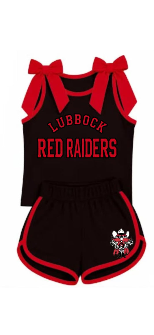 CUSTOM moq5 yoga sports RED RAIDERS LUBBOCK BOW ANTON BULLDOGS girl outfit  shorts  202607