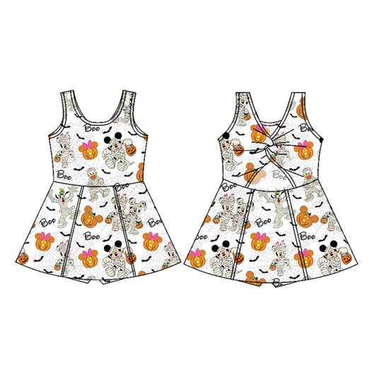 MOQ5 Custom mouse pumpkin Halloween Yoga girl dress 2025
