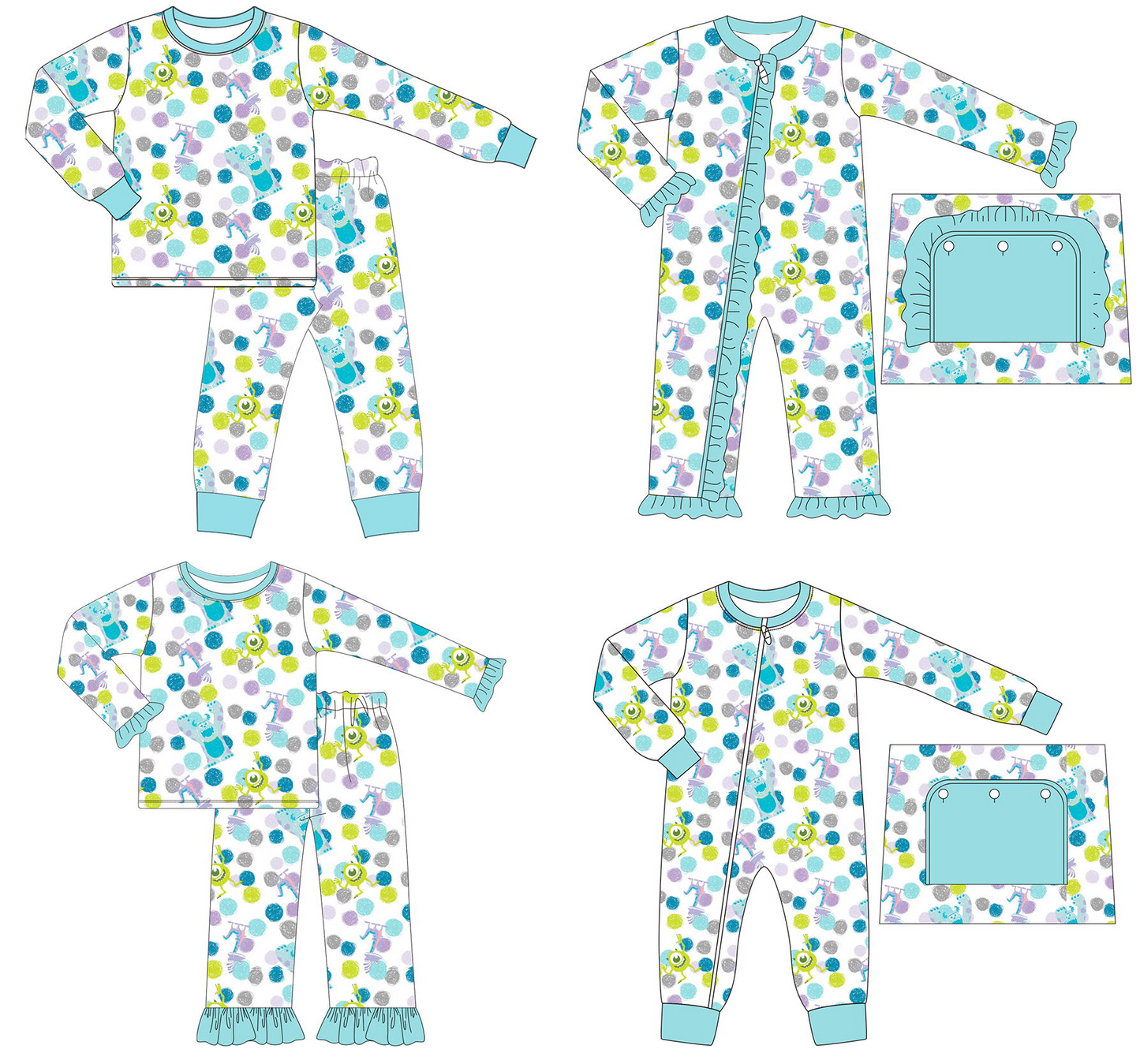 BAMBOO GLP1345 frog girl pajamas outfit  202408 sibling RTS