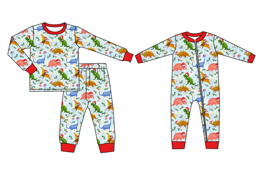 Christmas dinosaur sibling BLP0664 preorder boy pajamas outfit 202407