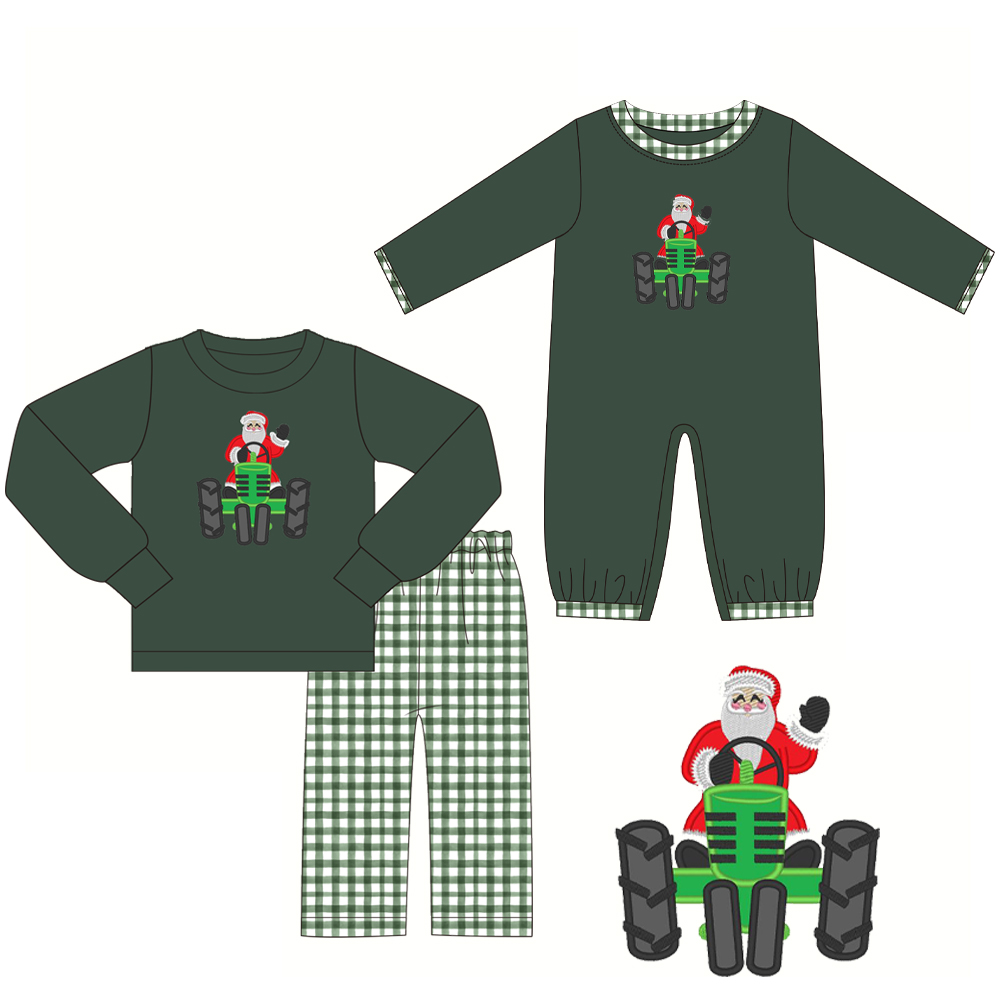 LR1104 Christmas  santa boy romper 202405 preorder sibling