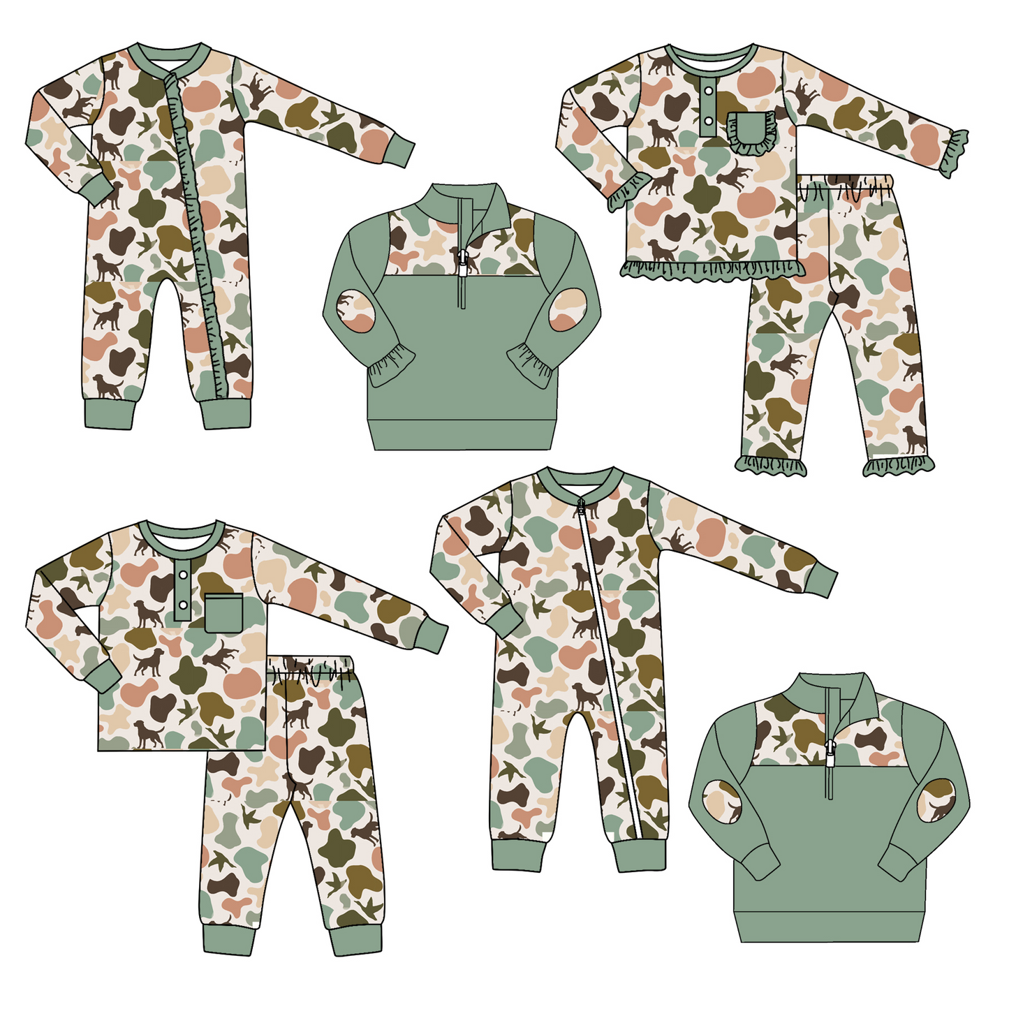 -BAMBOO camo dog sibling  BLP0669 preorder boy pajamas outfit 202408