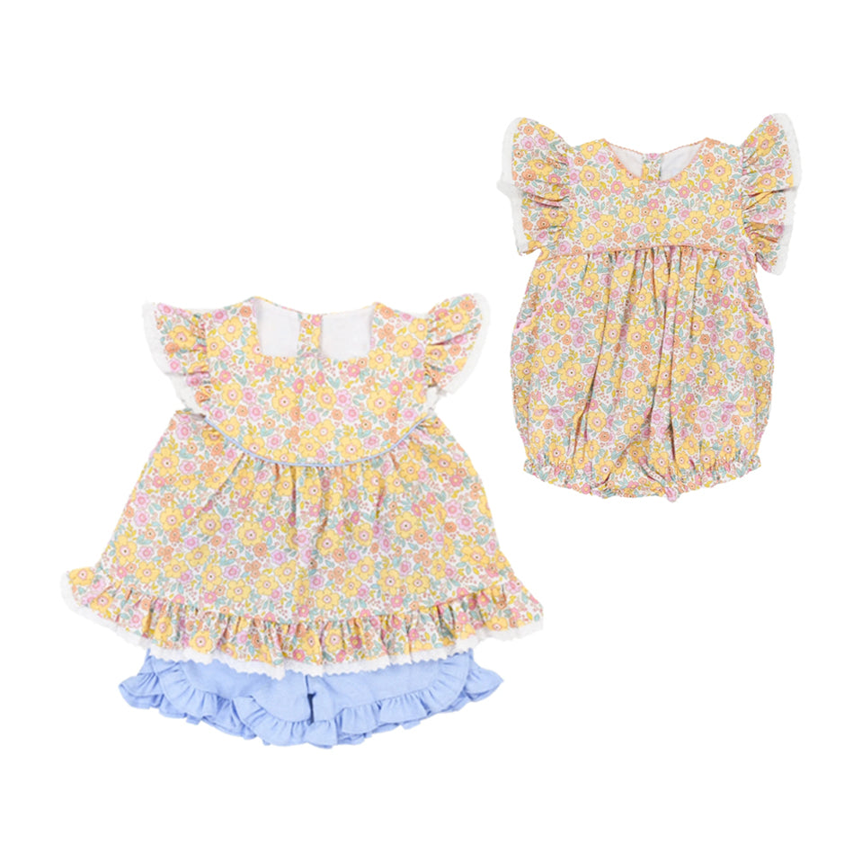 SR2163 flowers girl romper 202411 preorder sibling