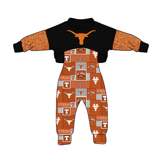 custom MOQ3 COW Brown girl overall football clothes