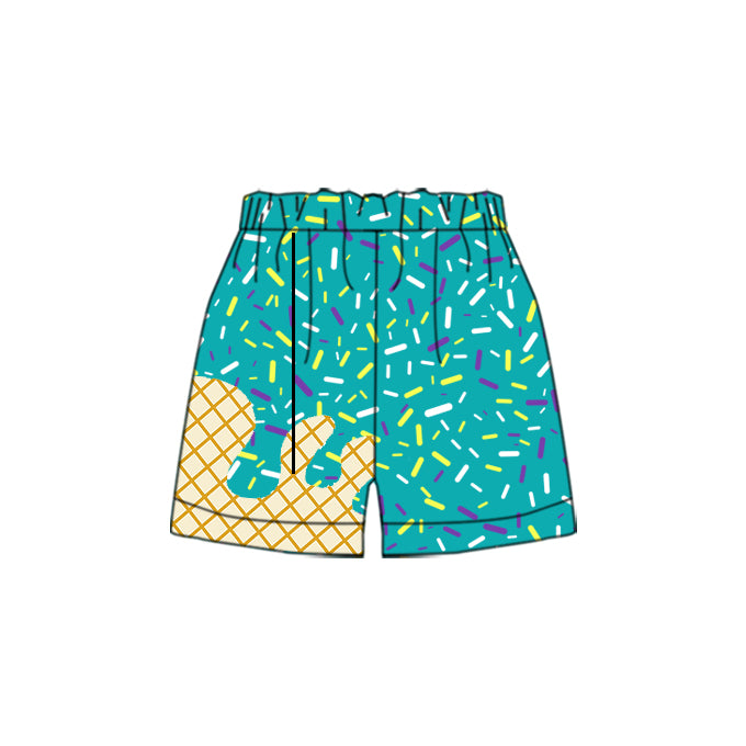 teal green yellow MOQ3 logo CUSTOM  KIDS shorts 202503