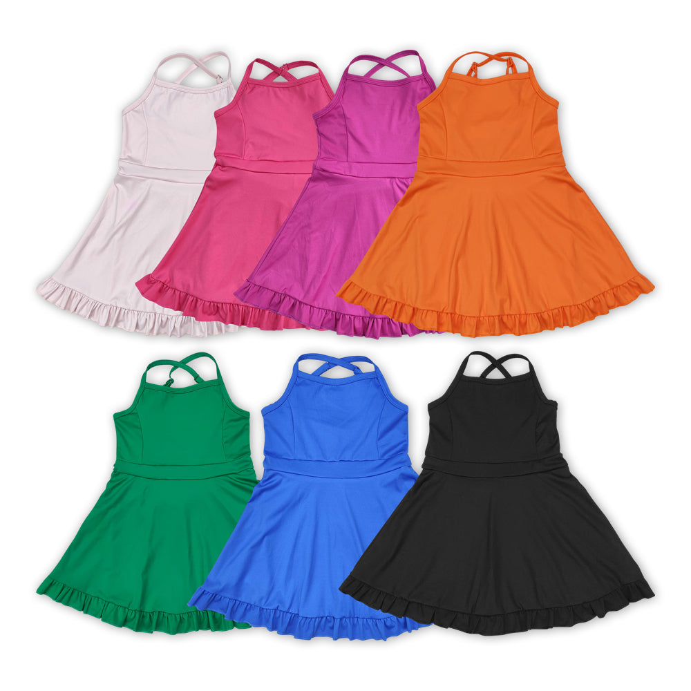 S0443 sports  yoga cotton girl summer shorts dress outfit 202406 RTS