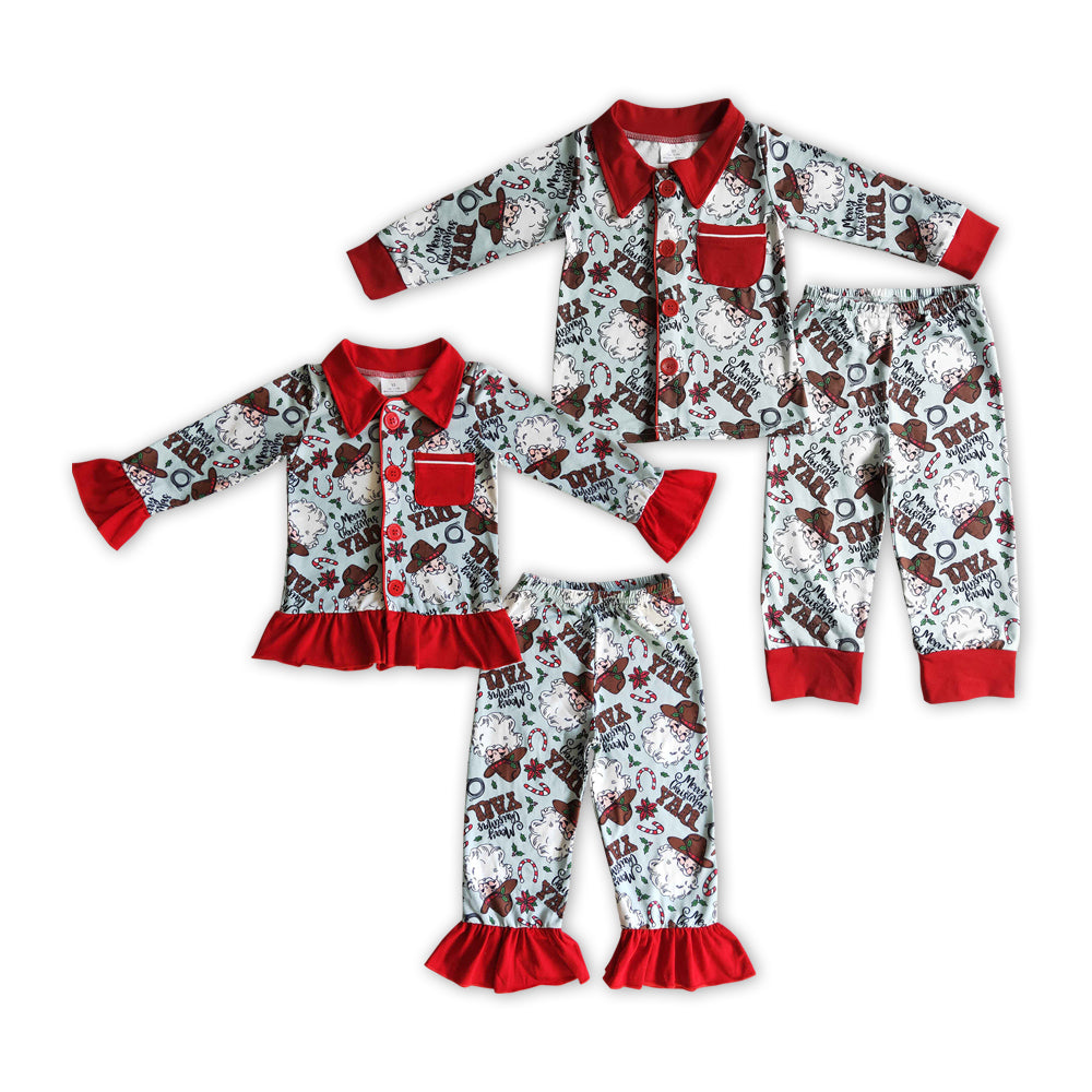 GLP0216 Western hat howdy long sleeve girl pajamas outfit RTS 20230720