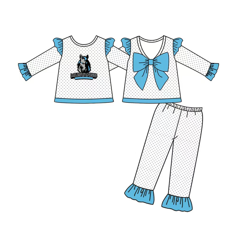 Bear BC BOW custom MOQ3 kids girl pajamas outfit