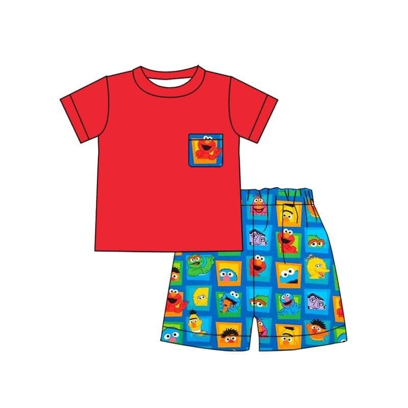 cartoon street custom MOQ3 kids boy outfit