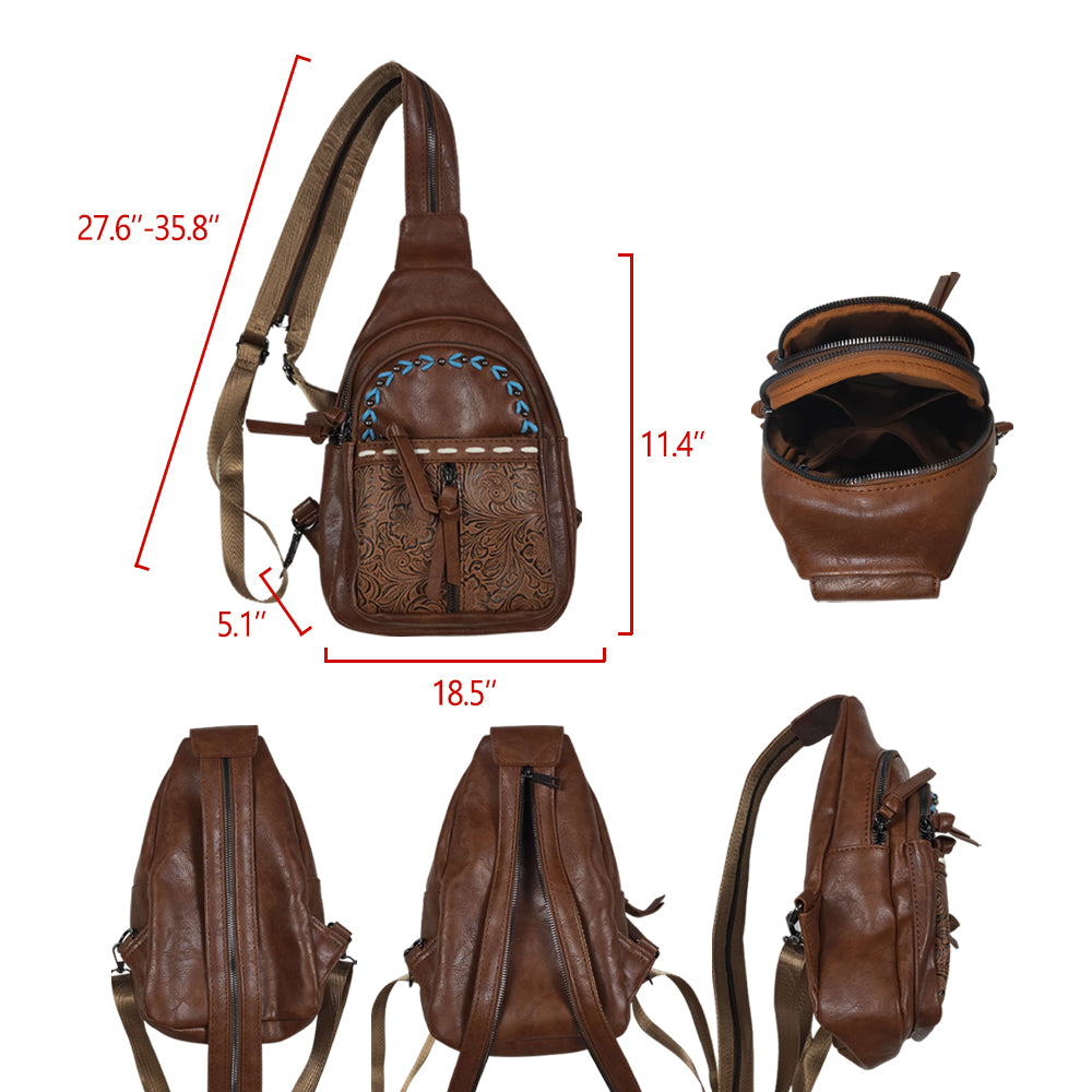 BA0330 Women's Bohemian sling  Crossbody Bag with Adjustable Strap 27.6*37.7inches & 5.1*18.5*11.4  leather bag  202507 RTS