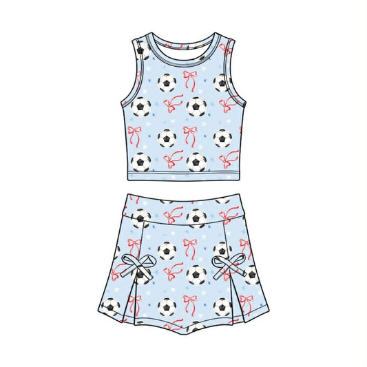 MOQ5 CUSTOM football bow girl skirt outfit 202602