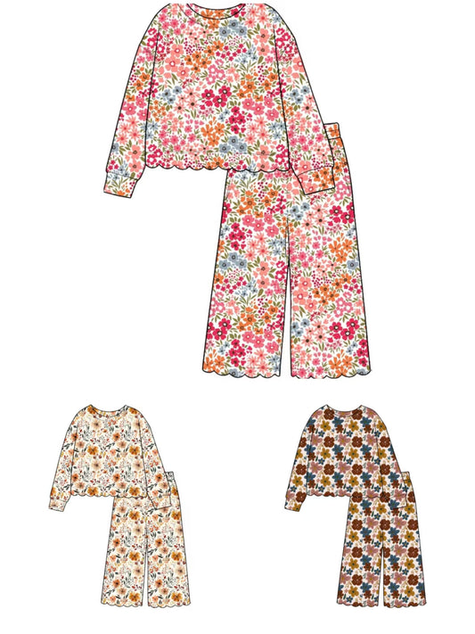 preorder GLP3691 Scallop flowers Pajamas western girl outfit  202608