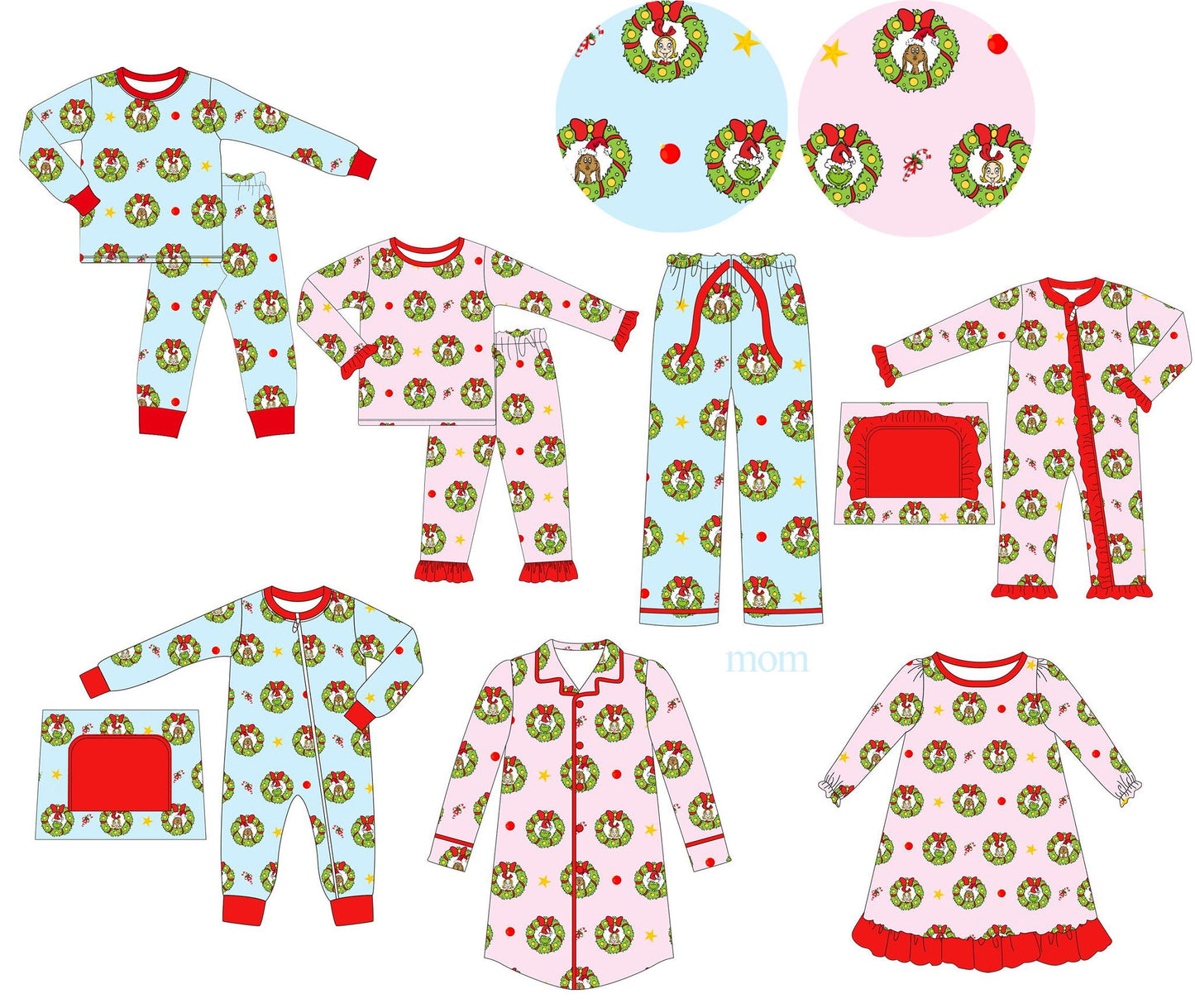 LR1665 Christmas grinch sibling  boy romper 202408 preorder