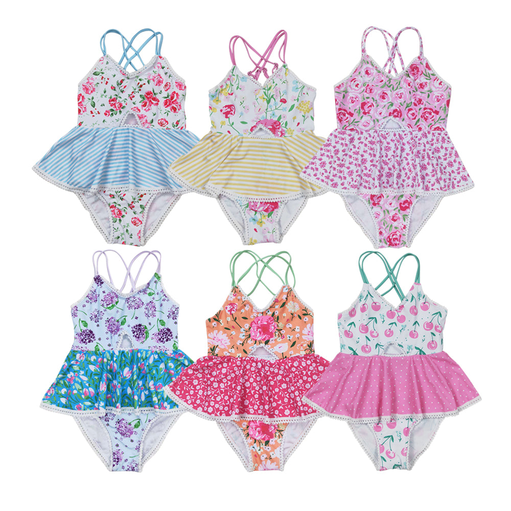 S0246 flowers girl swimming suit 202404 RTS