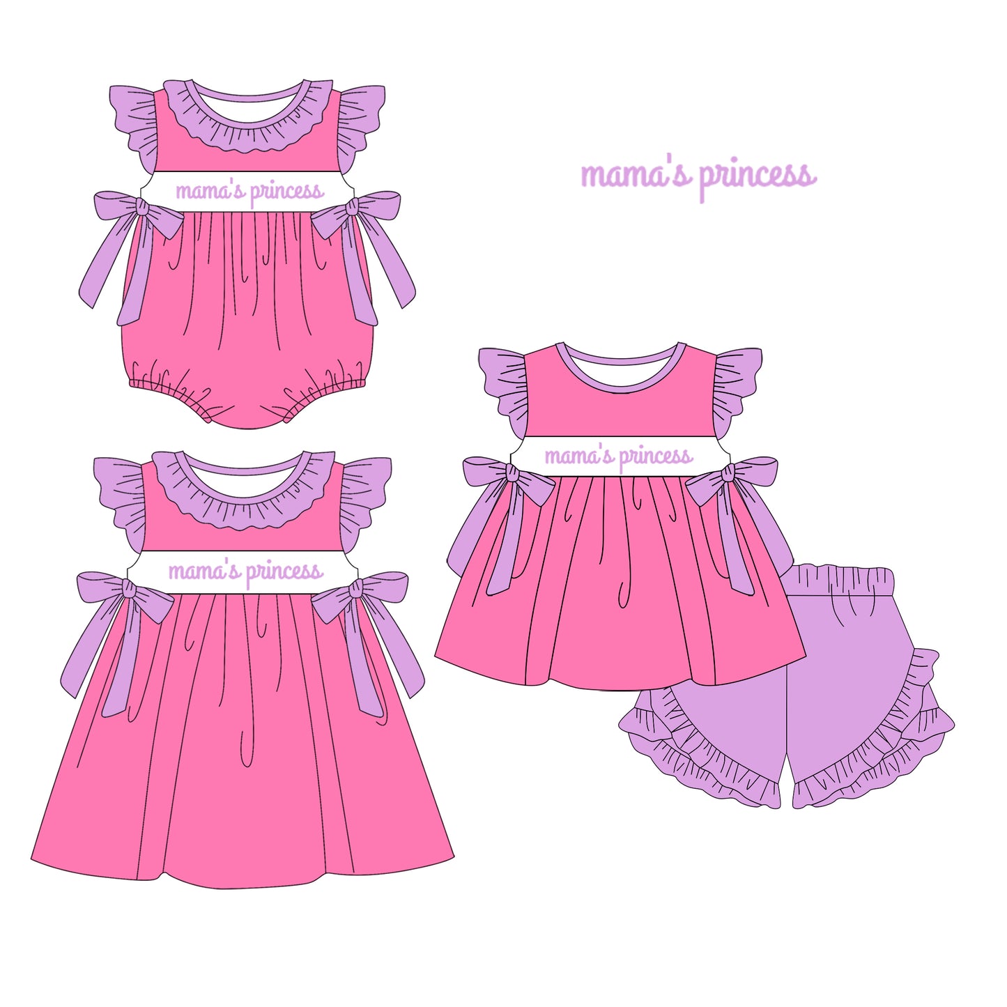 SR2673 mama's princess  western girl summer romper 202501 preorder