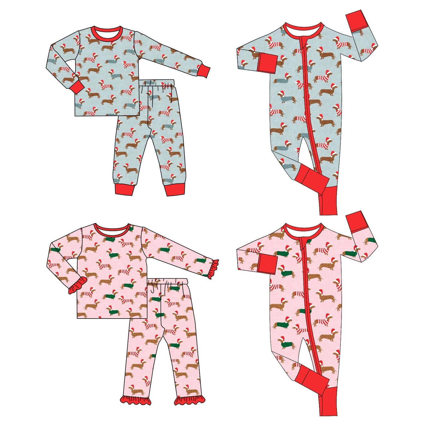 LR1082 Christmas dog boy romper 202408 BAMBOO sibling RTS