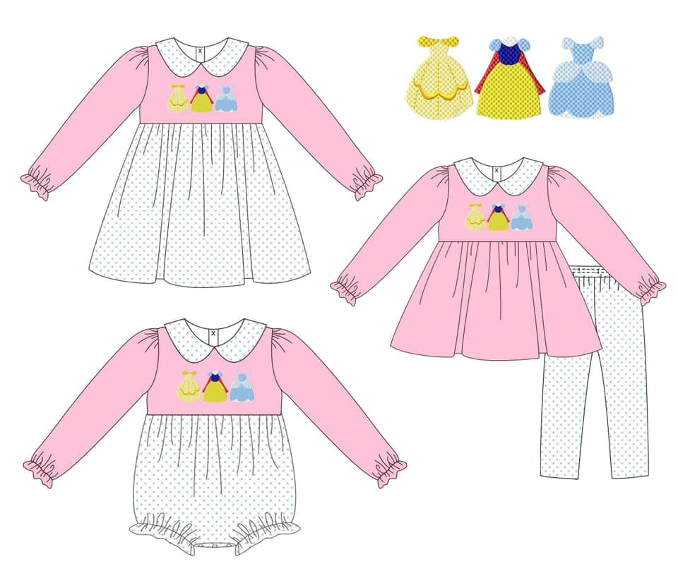 princess cartoon sibling GLP1853 long sleeve girl outfit   202408 sibling preorder