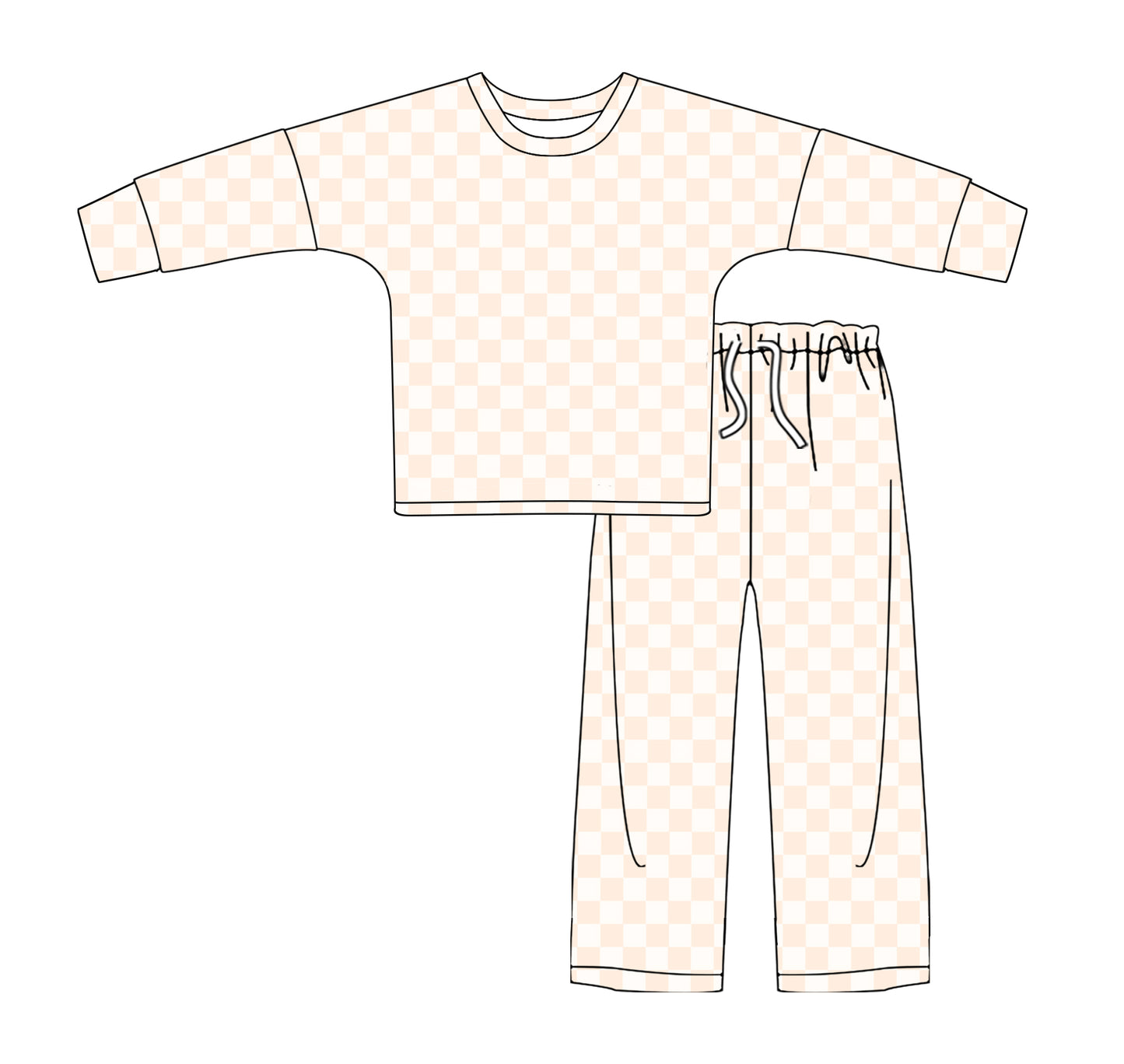 GLP2292 checkerboard adult White light orange pajamas outfit 202411 preorder