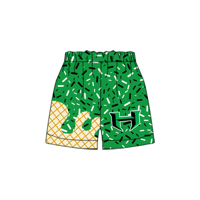 custom MOQ8 GREEN H Leopard butterfly shorts BOY shorts
