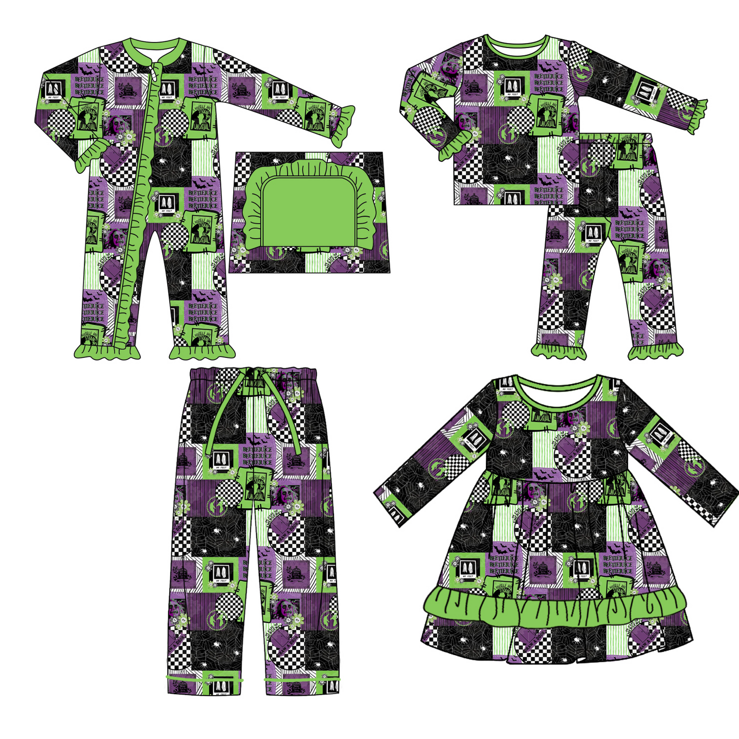 Halloween bat juice sibling LR1450 girl romper 202407 preorder