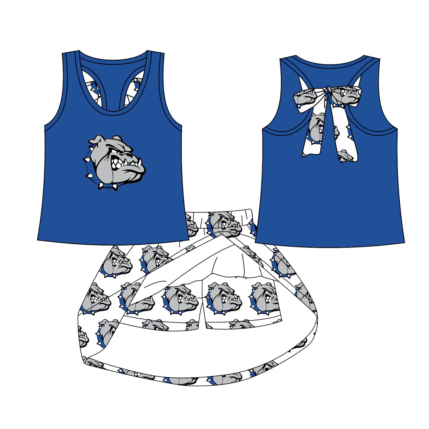 Bulldog CUSTOM football  MOQ5  kids outfit Skirt