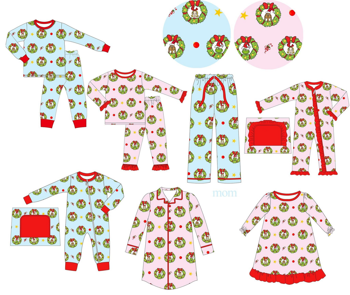 BLP0811 preorder grinch Christmas boy pajamas outfit 202409