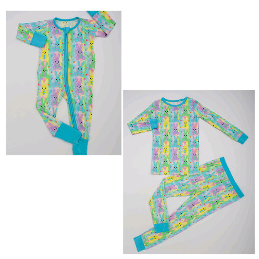 LR2175 Easter bunny  western girl romper 202412 preorder sibling