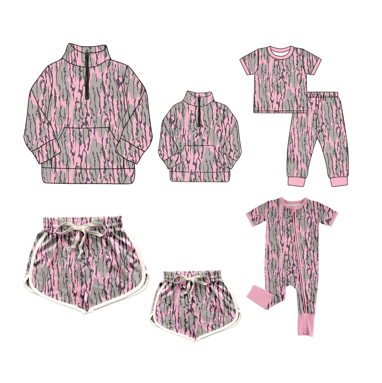 SS0402 western camo pink girl shorts 202411 preorder