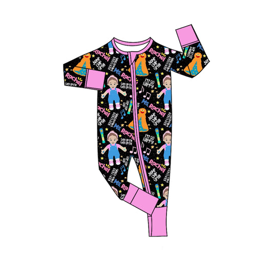 CUSTOM moq20  Bamboo 01 rachel  so happy girl western  romper 202508 sibling