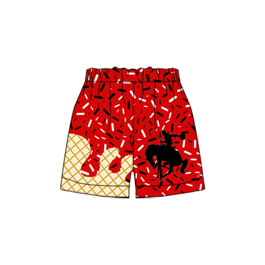 custom MOQ8 red horse H Leopard ice cream  shorts boy shorts