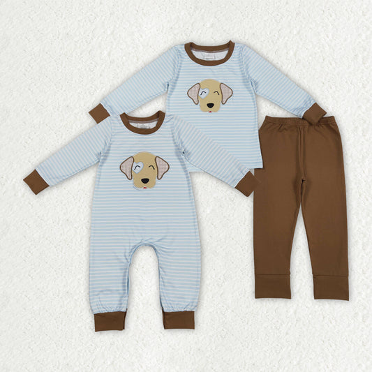 BLP1283 dog embroidery  pajamas boy outfit 202512 RTS