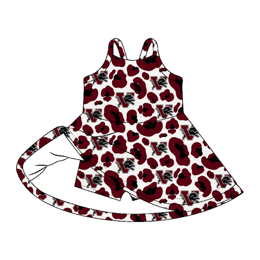 Leopard  V Team Custom MOQ5 yoga kids girl dress  202607
