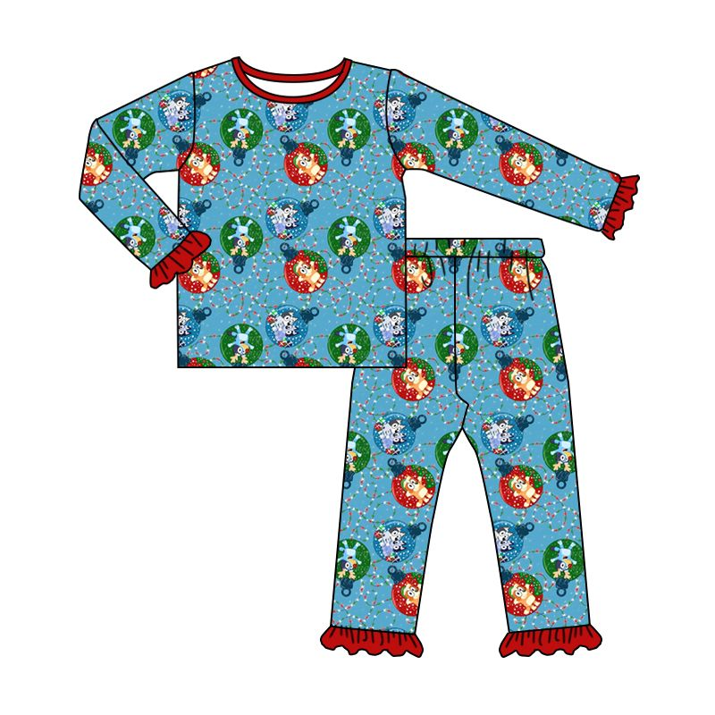 GLP1447 bluey Christmas girl pajamas outfit preorder 202408 sibling