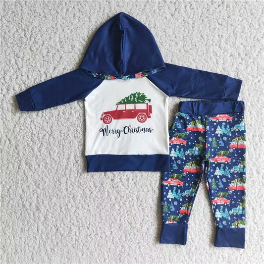 6A12-13 Christmas tree car hoodie long sleeve boys girls outfit RTS 20230622