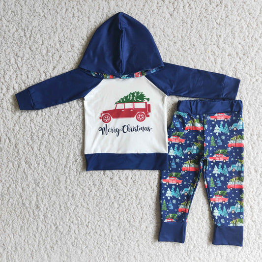 promotion 6 A12-13 RTS boy christmas car hoodie outfit