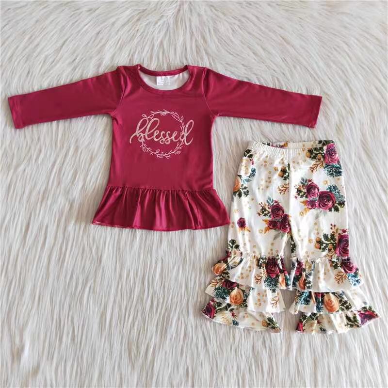 promotion 6 A16-28 blessed long sleeve bell bottom pants outfit 202408