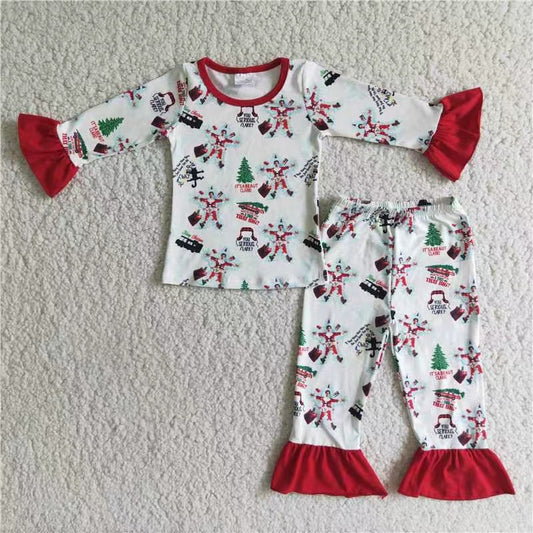 promotion 6 A2-18 Christmas tree elf  long sleeve girl pajamas outfit RTS