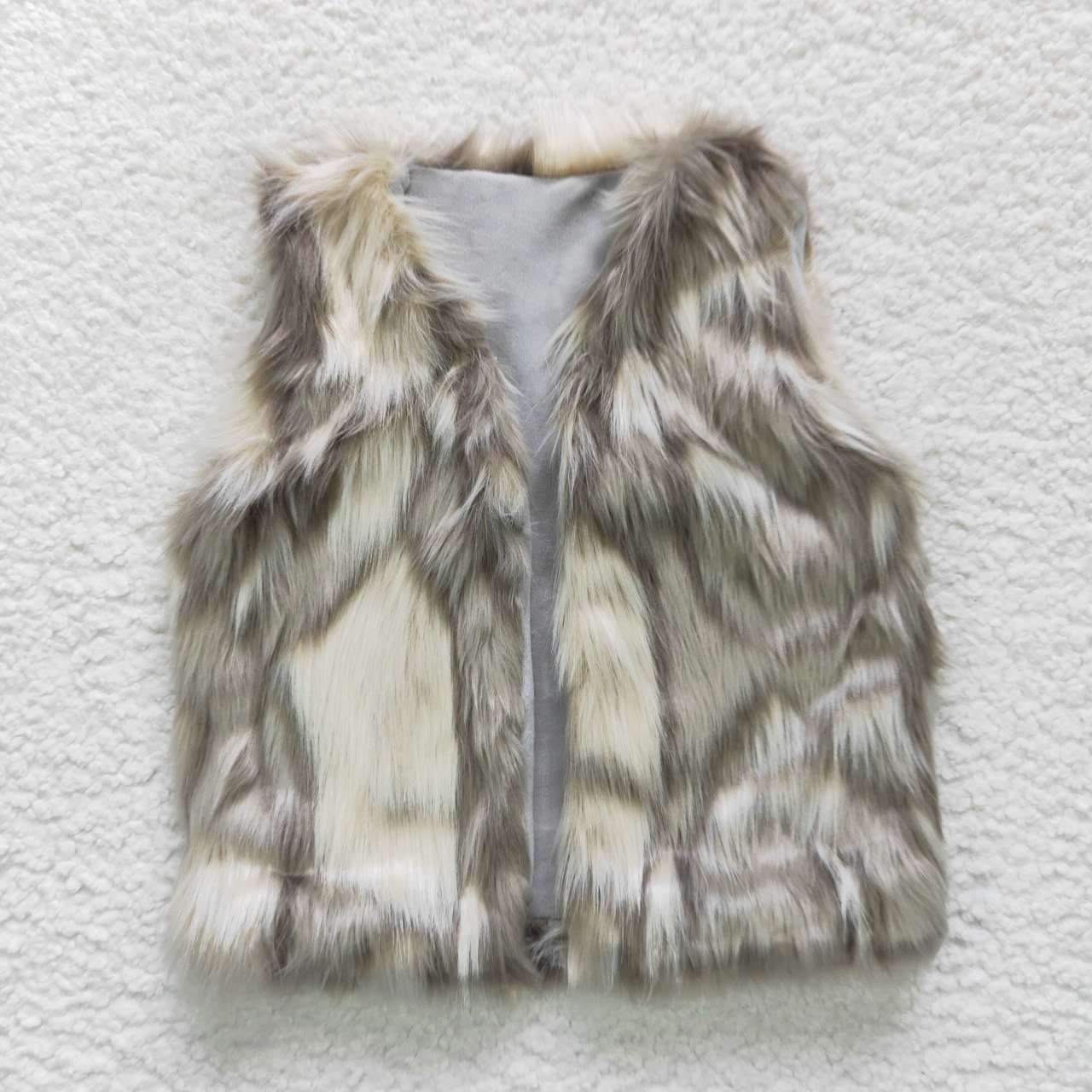 Grey plush vest RTS 20230926