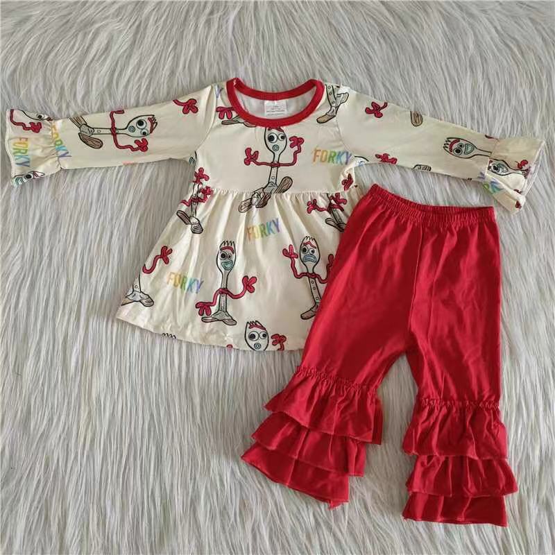 6 A33-26 promotion 202408 snowman long sleeve bell bottom pants outfit 202408